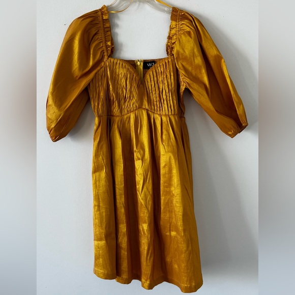 Vici Yellow Babydoll Dress in Small - Picture 4 of 6